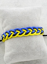картинка Браслет косичка из синих, черных и желтых нитей 17 см от магазина Wolves