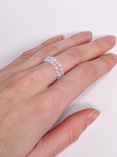 картинка Двойное Элитное кольцо Из натурального камня Лунный камень от магазина Wolves