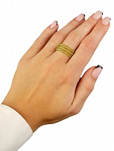 картинка Тройное Элитное кольцо Из натурального камня Хризолит от магазина Wolves