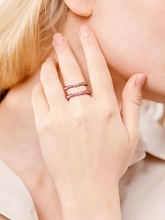 картинка Двойное Элитное кольцо Из натурального камня Аметист от магазина Wolves