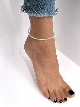 картинка Элитный браслет на ногу Из натурального камня Горный хрусталь  от магазина Wolves