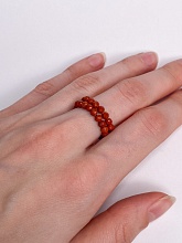 картинка Двойное Элитное кольцо Из натурального камня Яшма (красная) от магазина Wolves