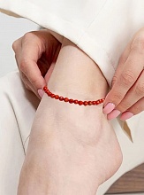 картинка Элитный браслет на ногу Из натурального камня Яшма (красная) от магазина Wolves