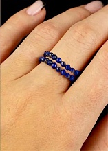 картинка Двойное Элитное кольцо Из натурального камня Лазурит от магазина Wolves