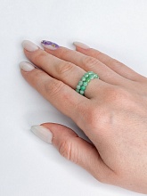 картинка Двойное Элитное кольцо Из натурального камня Изумруд от магазина Wolves