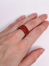 картинка Тройное Элитное кольцо Из натурального камня Коралл (Красный) от магазина Wolves