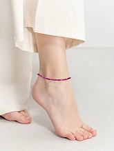 картинка Элитный браслет на ногу Из натурального камня Рубин от магазина Wolves