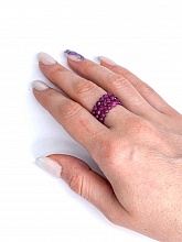 картинка Тройное Элитное кольцо Из натурального камня Рубин от магазина Wolves