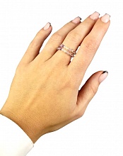 картинка Двойное Элитное кольцо Из натурального камня Флюорит от магазина Wolves