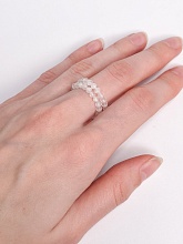 картинка Двойное Элитное кольцо Из натурального камня Беломорит (природный Лунный камень) от магазина Wolves