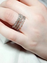 картинка Тройное Элитное кольцо Из натурального камня Лабрадор от магазина Wolves