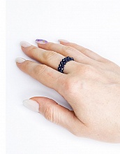 картинка Двойное Элитное кольцо Из натурального камня Сапфир от магазина Wolves