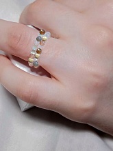 картинка Двойное Элитное кольцо Из натурального камня Бразильский Агат от магазина Wolves