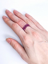картинка Двойное Элитное кольцо Из натурального камня Рубин от магазина Wolves