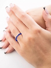 картинка Элитное кольцо Из натурального камня Циркон (синий) от магазина Wolves