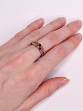картинка Двойное Элитное кольцо Из натурального камня Турмалин от магазина Wolves